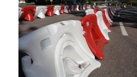 Séparateurs de Voie Squale chantier rouge et blanc